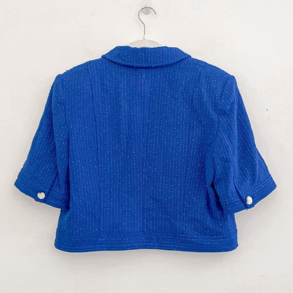 Veronica Beard Rosalina Cobalt Short Sleeve Jacket 16 - Picture 9 of 12